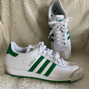Adidas Samoa Green Striped Sneakers - Men’s 10.5